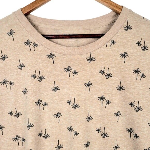 Men's XXL Old Navy Soft-Washed T-Shirt -Trendy Brown Hawaiian Palm Tree Design - Picture 5 of 12